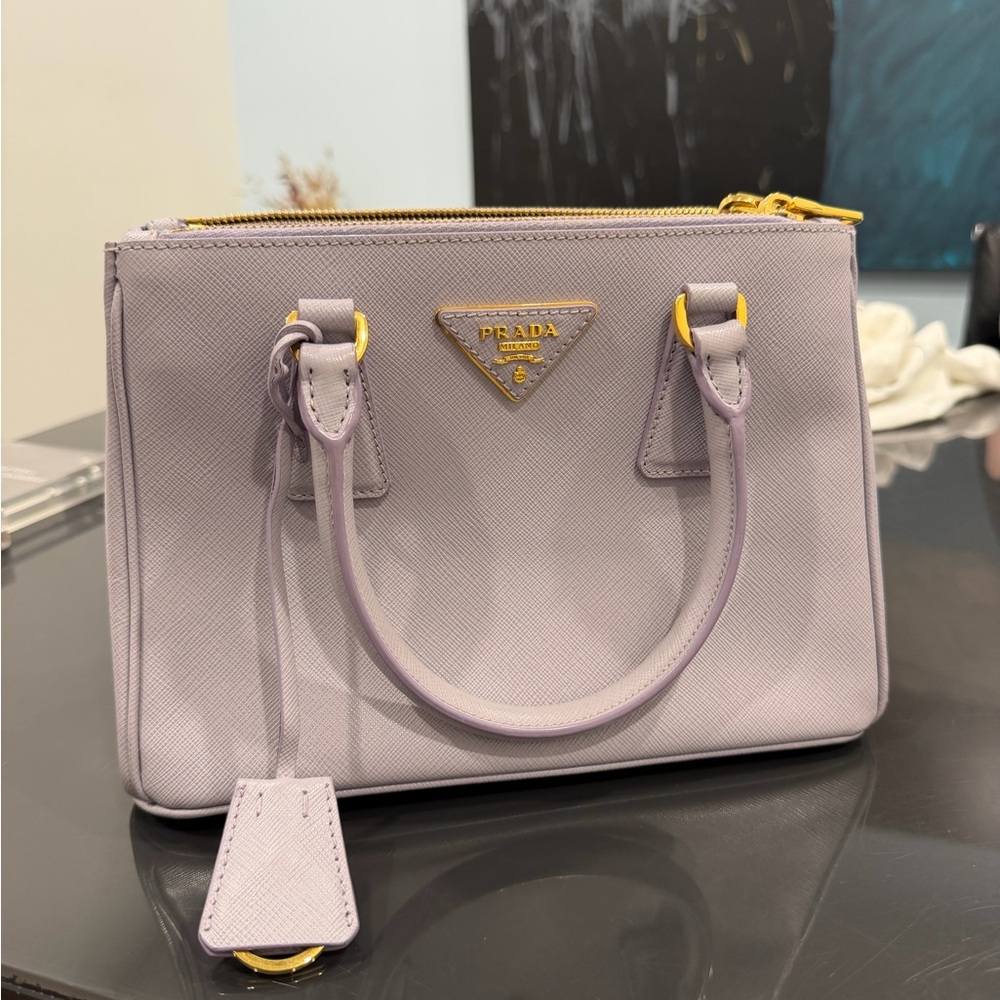 Prada Galleria Small - Lilac, Saffiano Leather with Gold Hardware